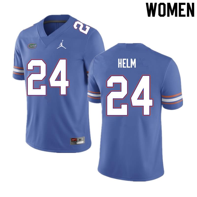 NCAA Florida Gators Avery Helm Women's #24 Nike Blue Stitched Authentic College Football Jersey HXV1664OX